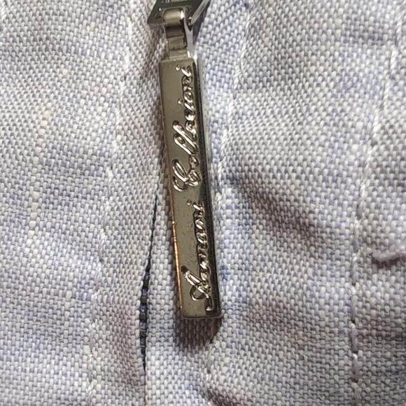 Armani Collection Linen Jacket • Swing Bubble Sleeve • Size 12 • Baby Blue - Picture 6 of 16